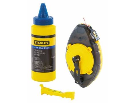 STANLEY SZNUR TRASERSKI POWERWINDER 30m + KREDA + POZIOMNICA SZNURKOWA