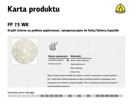 KLINGSPOR KRĄŻEK ŚCIERNY SAMOPRZYCZEPNY 150mm  FP73WK GLS47 gr. 600 /100szt.