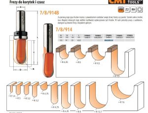 CMT FREZ DO KORYTEK I CZASZ HM R= 9,5 D=19 I=25 L=63,5 S=8 TRZPIEŃ 8mm%%%