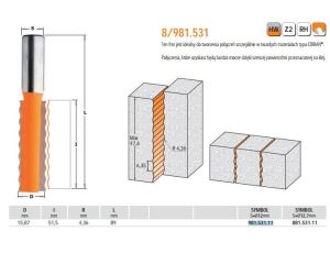CMT FREZ DO ŁĄCZEŃ HM D=15,87 I=51,5 R=4,36 S=12 L=89%%%
