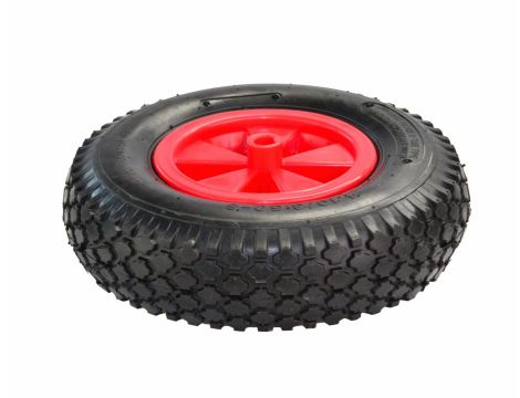 AWTOOLS KOŁO DO TACZKI OGRODOWEJ PNEUMATYCZNE 300mm PLASTIKOWA FELGA OPONA 2-PŁÓCIENNA CZERWONE