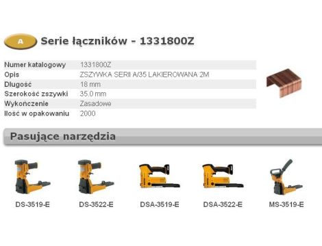 BOSTITCH ZSZYWKI A 18mm 2000szt DO ZAMYKARKI DO KARTONÓW