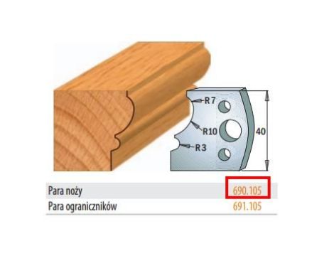CMT NOŻE PROFILOWE HSS 40 x 4mm   690.105