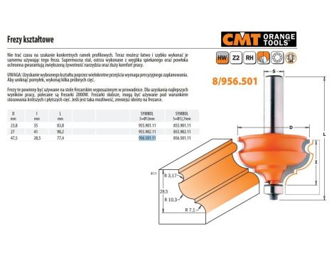CMT FREZ KSZTAŁTOWY HM D=47,5 I=28,5 S=12