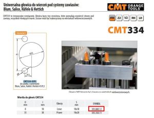 CMT WIERTŁO HW P D=8 I=18 L=38,5 S=10x20 DO GŁOWICY CMT334