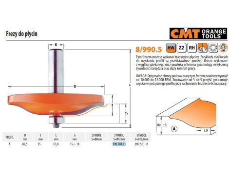CMT FREZ DO PŁYCIN HM D=85,5 I=15 T=15-18 S=12  A
