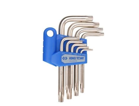 KING TONY KOMPLET TORXÓW Z OTWOREM T10 - T50 9 elem. 1147 W UCHWYCIE PLASTIKOWYM