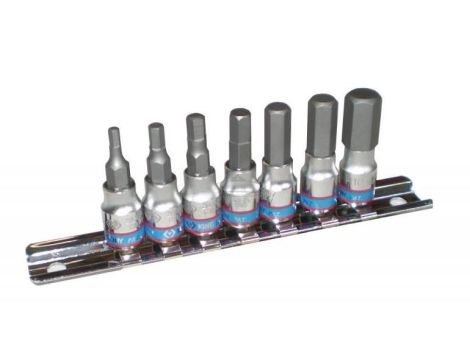 KING TONY KOMPLET NASADEK 1/4"  Z KOŃCÓWKĄ IMBUSOWĄ 7 elem. 2035 H3-H10