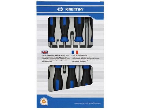 KING TONY KOMPLET WKRĘTAKÓW PŁASKICH 8 elem. 30118MR
