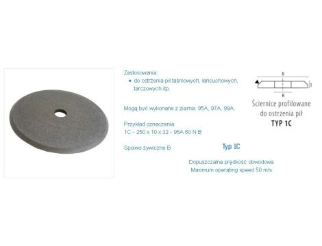 TARCZA DO OSTRZENIA 150 x 6,0 x 20mm