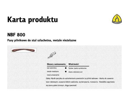KLINGSPOR PASY PILNIKOWE Z WŁÓKNINY SZLIFIERSKIEJ  13mm x 455mm NBF800 VERY FINE /10szt.