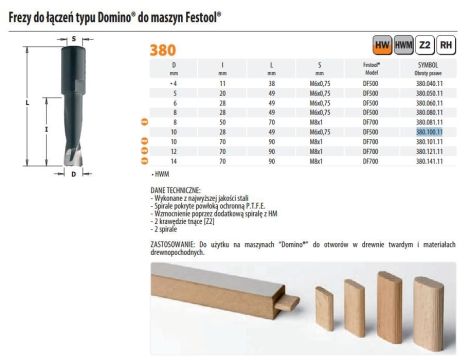 CMT FREZ DOMINO D=10 I=28 L=49 S=M6x0,75