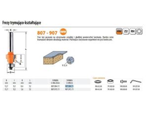 CMT FREZ TRYMUJĄCO-KSZTAŁTUJĄCY HW D=12,7 I=9,52 R=0,4 S=8%%%