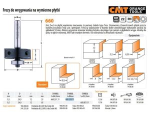 CMT FREZ DO WRĘGOWANIA HM H=9,5 D=34,9 I=12 L=53 S=8 WYMIENNE PŁYTKI%%%