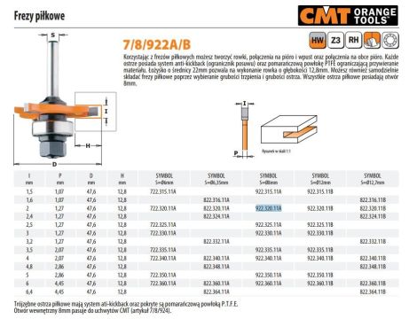 CMT FREZ PIŁKOWY HM I= 2 D=47,6 H=12,8 S= 8