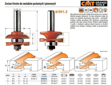 CMT FREZ HM D=44,4 T=18-22 S=12 PROFIL=A