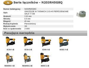 BOSTITCH GWOŹDZIE W TASMACH N55  2,03-45 RING GALWANIZOWANE G8 21 000szt.