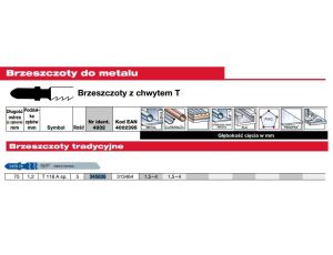 MILWAUKEE BRZESZCZOT DO WYRZYNARKI 75/1,2mm T118A 5szt. METAL