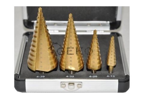 WIERTŁO STOPNIOWE KOMPLET 4szt. 4-39mm