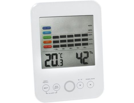 TERMOHIGROMETR ELEKTRONICZNY WEW. Z ALARMAMI