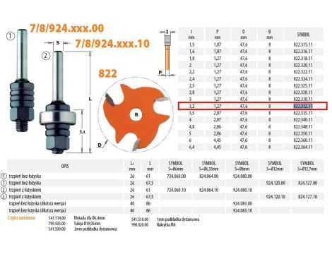 CMT OSTRZE PIŁK I=3,2 D=47,6 F=8