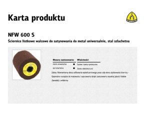 KLINGSPOR ŚCIERNICA WALCOWA DO SATYNOWANIA NFW600 100mm x 100mm x 19mm MEDIUM