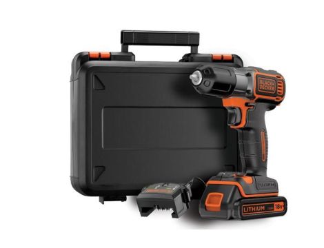 BLACK+DECKER WIERTARKO-WKRĘTARKA 18V 1 x 1,5AH LI-ION AUTOSENSE + WALIZKA ASD184K