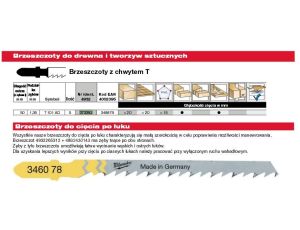 MILWAUKEE BRZESZCZOT DO WYRZYNARKI T101AO 50mm KOMPLET - 5szt. DREWNO/PCV,  CIĘCIE PO ŁUKU