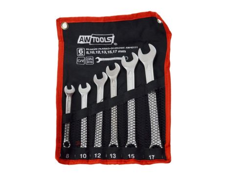 AWTOOLS KLUCZE PŁASKO-OCZKOWE KOMPLET  6elem. 8/10/12/13/15/17mm
