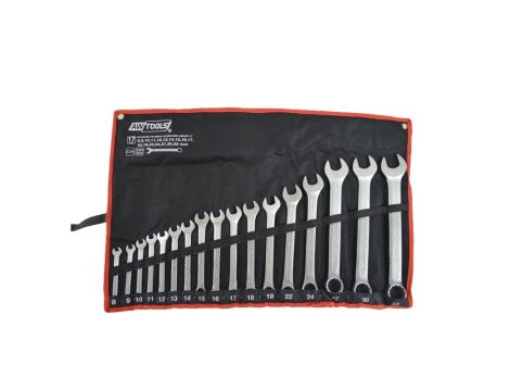 AWTOOLS KLUCZE PŁASKO-OCZKOWE KOMPLET 17elem. /8mm-32mm/