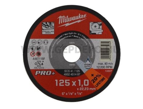 MILWAUKEE TARCZA DO METALU 125 x 1,0 x 22,2mm PRO+, INOX 4932451488