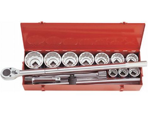 KING TONY KOMPLET NASADEK 1" 14cz. KRÓTKIE 12 KĄTNE