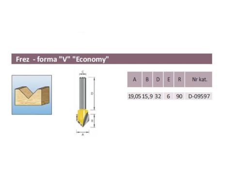 FREZ TYP - V 19,05/15,9/6mm