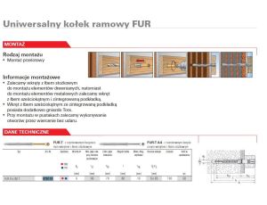 FISCHER KOŁEK ROZPOROWY FUR   8x 80 T/50, MOCOWANIE RAMOWE