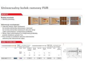 FISCHER KOŁEK ROZPOROWY FUR   8x 100 T/50, MOCOWANIE RAMOWE