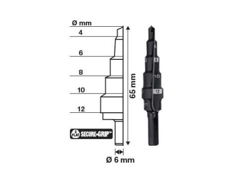 MILWAUKEE WIERTŁO STOPNIOWE  4-12mm (5 - STOPNI)