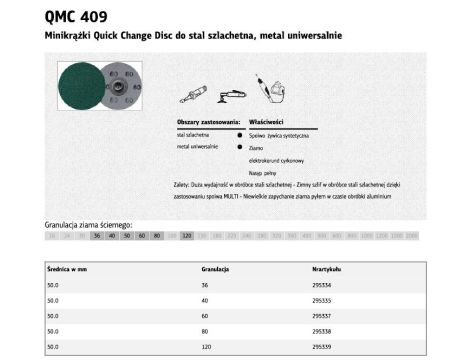 KLINGSPOR MINIKRĄŻĘK QMC409 50mm gr. 60