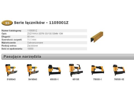 BOSTITCH ZSZYWKI S5 50mm 10 000 szt.
