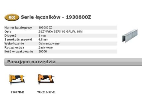 BOSTITCH ZSZYWKI 93  8mm 20 000 szt.