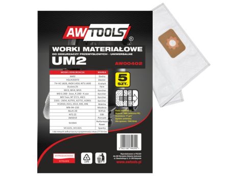 AWTOOLS WORKI Z MIKROWŁÓKNINY kpl.5szt. UM2, MAKITA VC2010/2511/2512/445/446 - 2