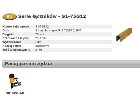 BOSTITCH ZSZYWKI S1  75mm 2160 szt.