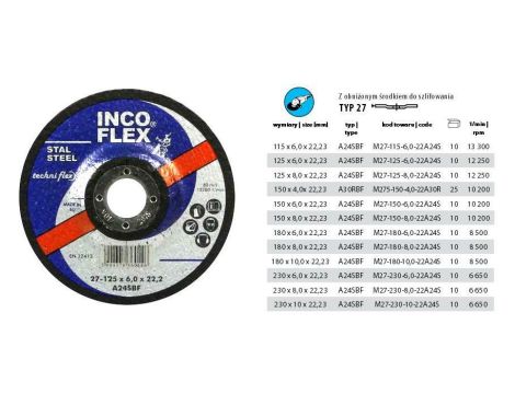 TARCZA METAL SZLIF.INCOFLEX  150*6,0