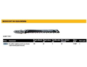 DEWALT BRZESZCZOT DO WYRZYNARKI 100x4mm T144DP DREWNO /5szt. /POGRUBIONY