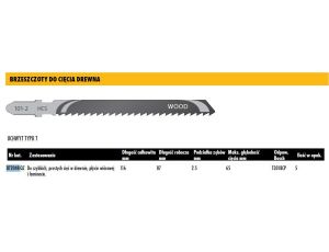DEWALT BRZESZCZOT DO WYRZYNARKI 116x2,5mm T301BCP DREWNO /5szt.