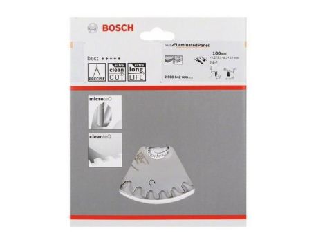 BOSCH PIŁA PODCINAK 100x22,2mm 24-ZĘBY, PANELE LAMINOWANE 2608642606