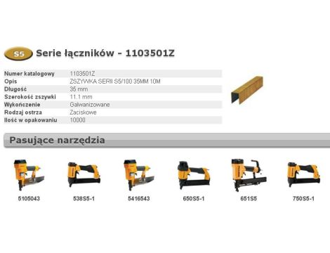 BOSTITCH ZSZYWKI S5 35mm 10 000 szt