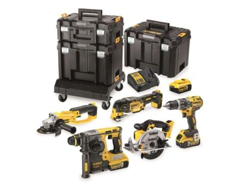 DEWALT ZESTAW COMBO 18V 6 - ELEMENTOWY + 3 x 5,0Ah + 3x TSTAK DCK654P3T