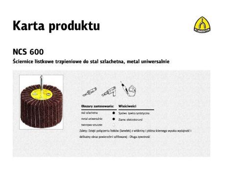 KLINGSPOR ŚCIERNICA LISTKOWA TRZPIENIOWA NCS600  80mm x 50mm x 6mm gr.100