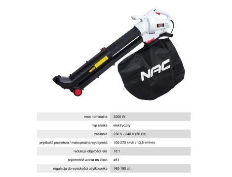 NAC ODKURZACZ LIŚCI 3000W VBE300-AS-G - 11