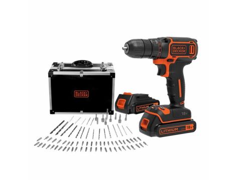 BLACK+DECKER WKRĘTARKA 18V BDCDC18BAFC 2x1,5Ah WALIZKA +80 ACC
